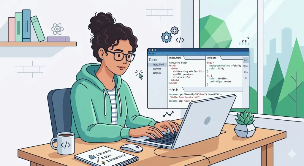 web development roadmap for beginners learning HTML CSS JavaScript