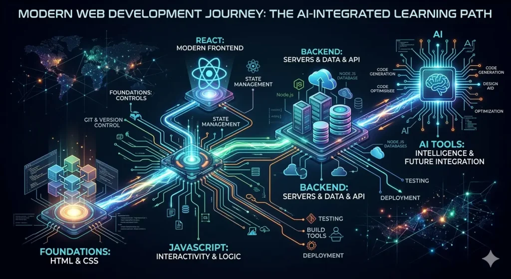 web development roadmap for beginners infographic