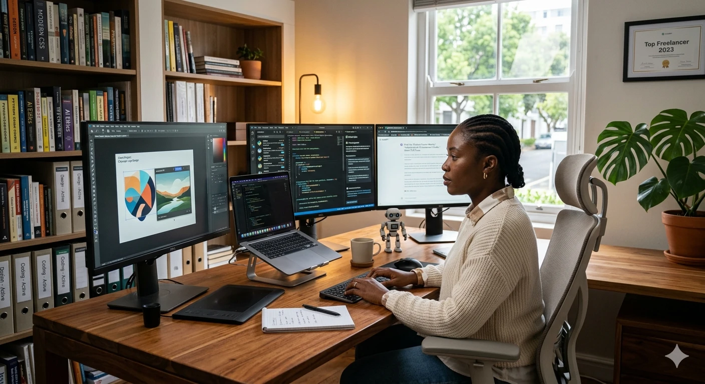 Freelancer using AI for client projects
